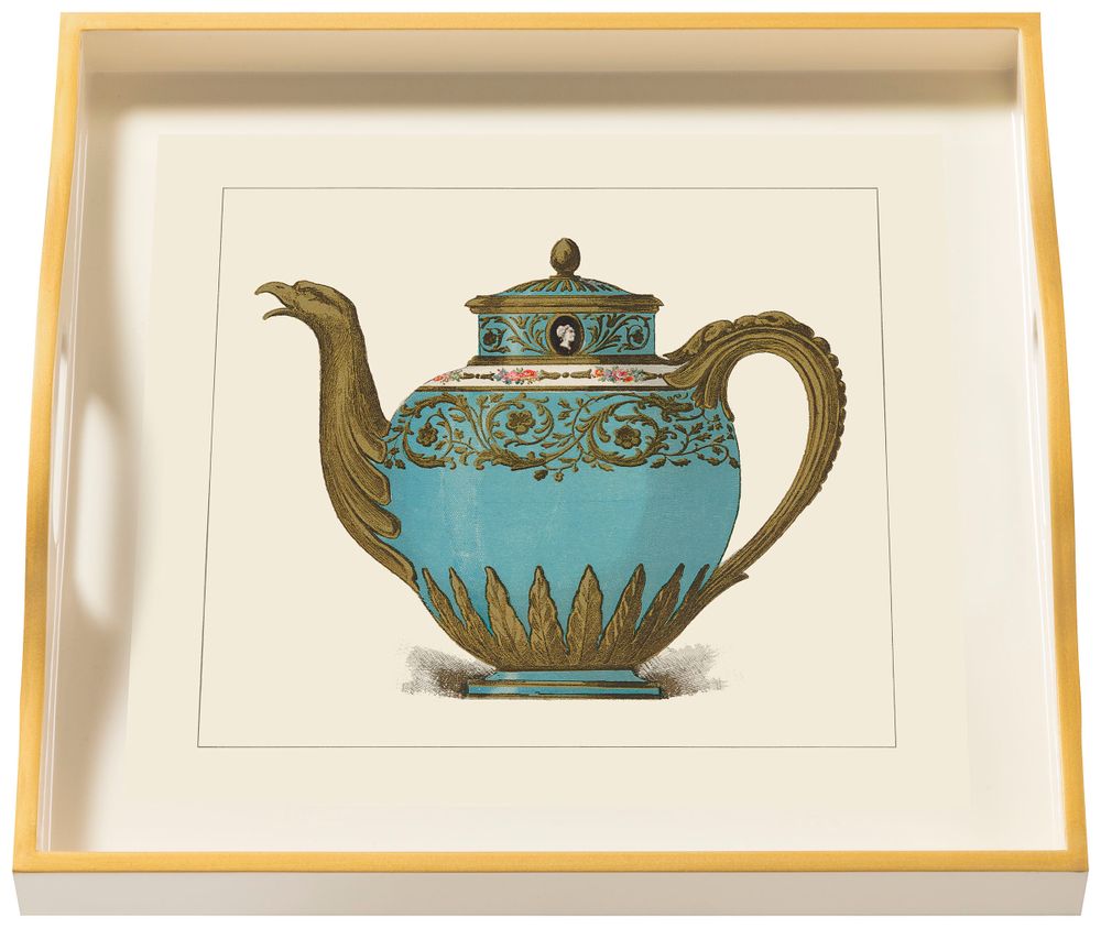 Plateaux - Porcelain, Turquoise, large tray - WHITELAW & NEWTON