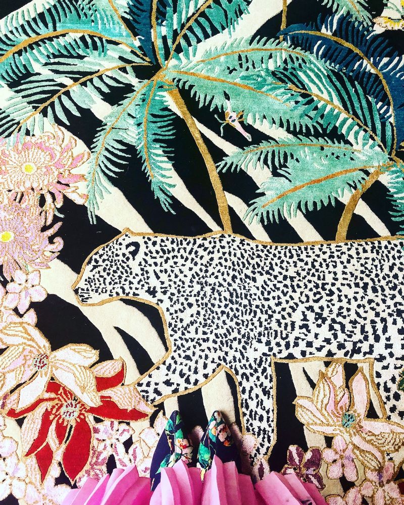 Tapis vinyle animal imprimé léopard
