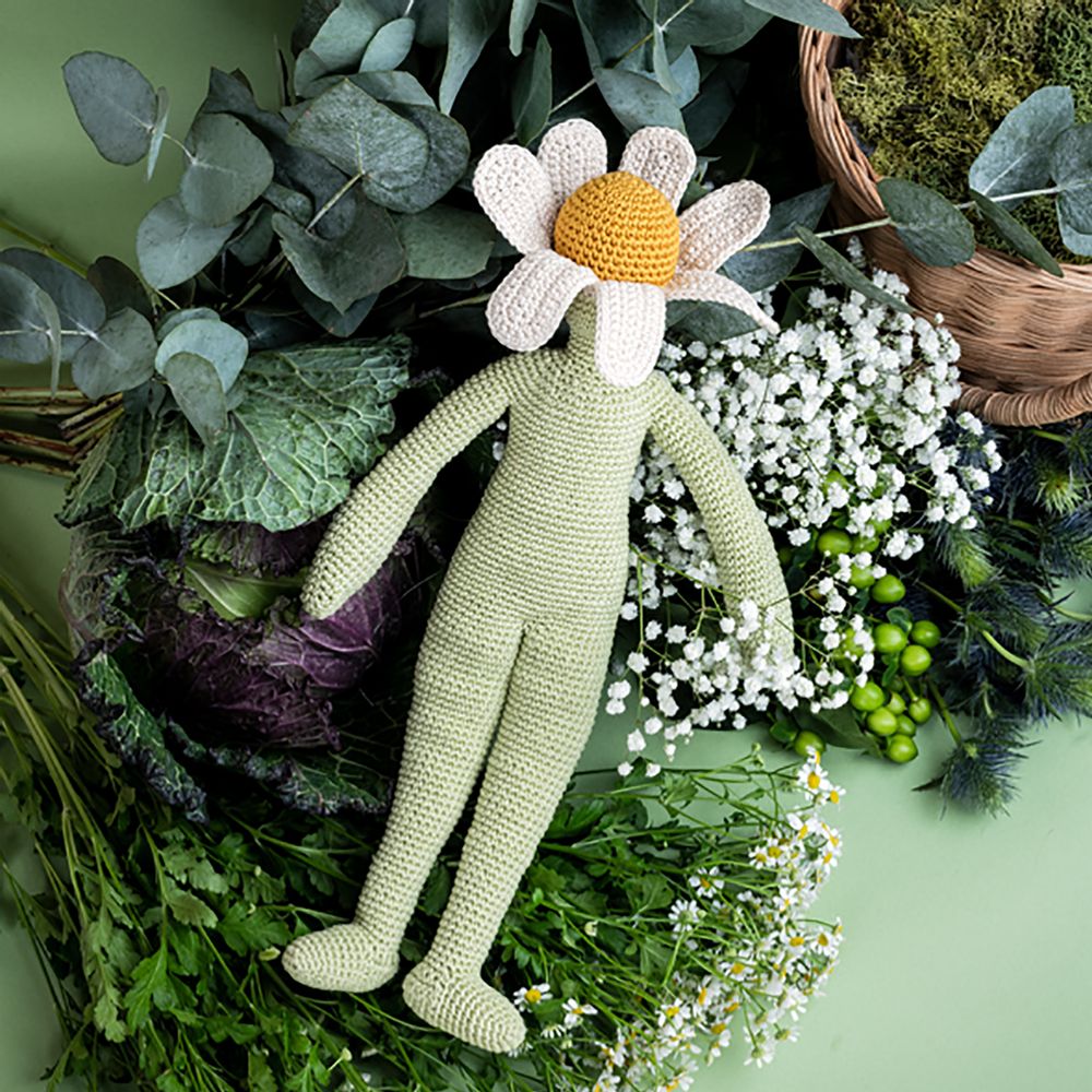 Décorations florales - CAMILLE CAMOMILLE - POUPÉE FLEUR MEDIUM EN COTON BIO - MYUM - THE VEGGY TOYS