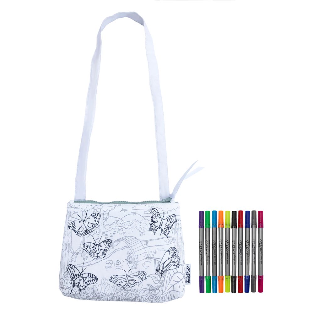 Children's bags and backpacks - colour-in butterfly crossbody bag - EATSLEEPDOODLE