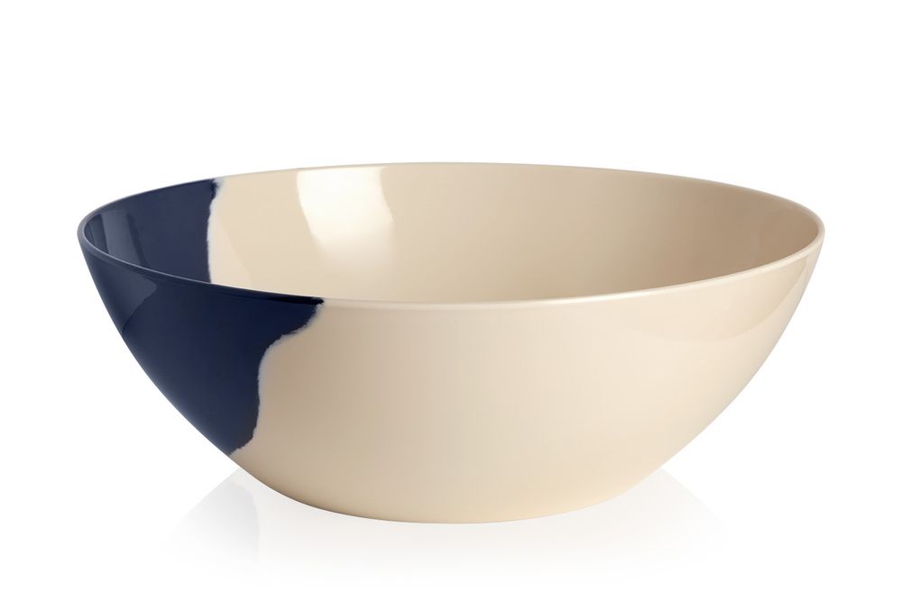 Platter and bowls - Ivory/Navy Salad Bowl - THOMAS FUCHS CREATIVE