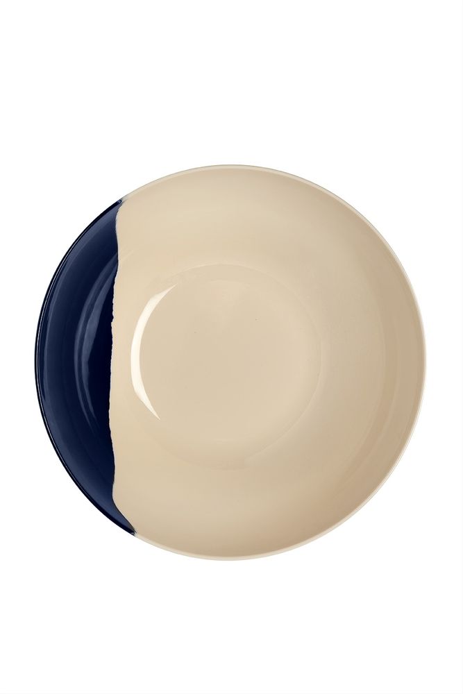 Platter and bowls - Ivory/Navy Salad Bowl - THOMAS FUCHS CREATIVE