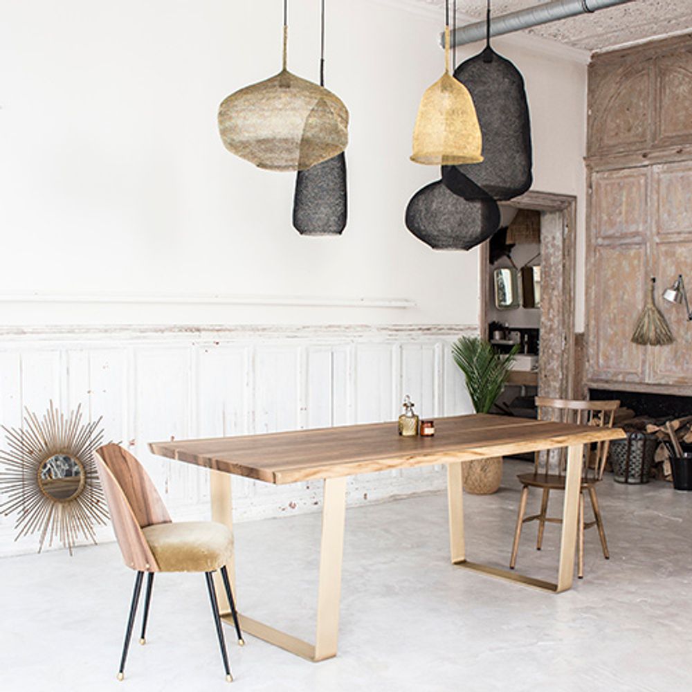 Dining Tables - Milano table in walnut - Brass legs - FOR ME LAB