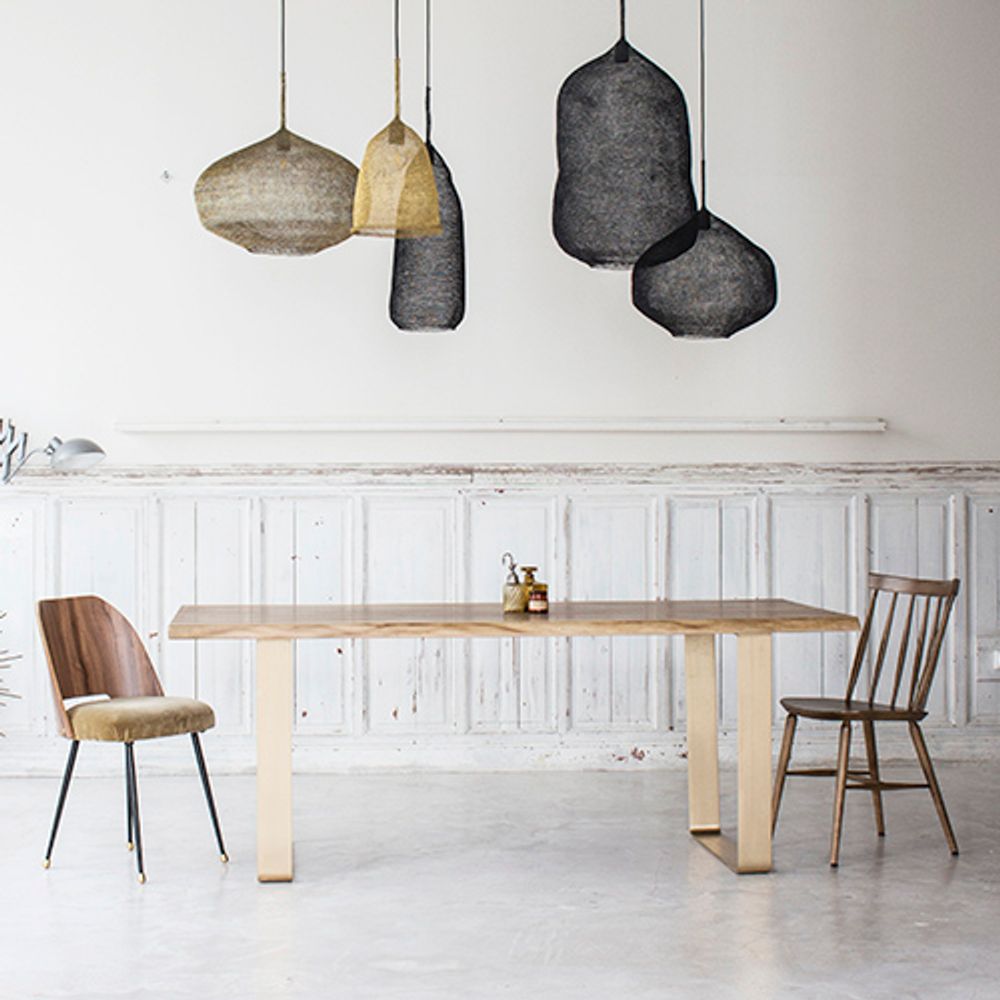 Dining Tables - Milano table in walnut - Brass legs - FOR ME LAB