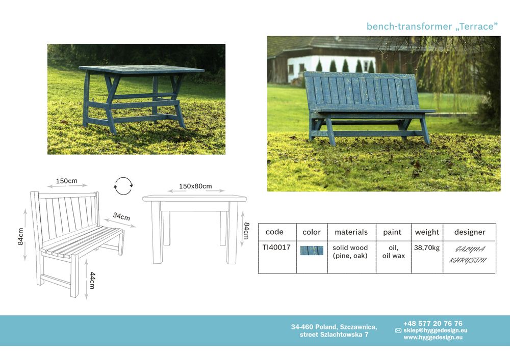 Benches - bench-transformer „Terrace” - HYGGE DESIGN