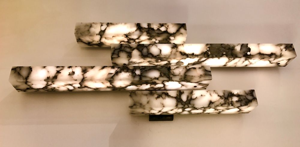 Appliques - Aplique 4 stecche alabastro bardiglio - ROMANO BIANCHI SRL