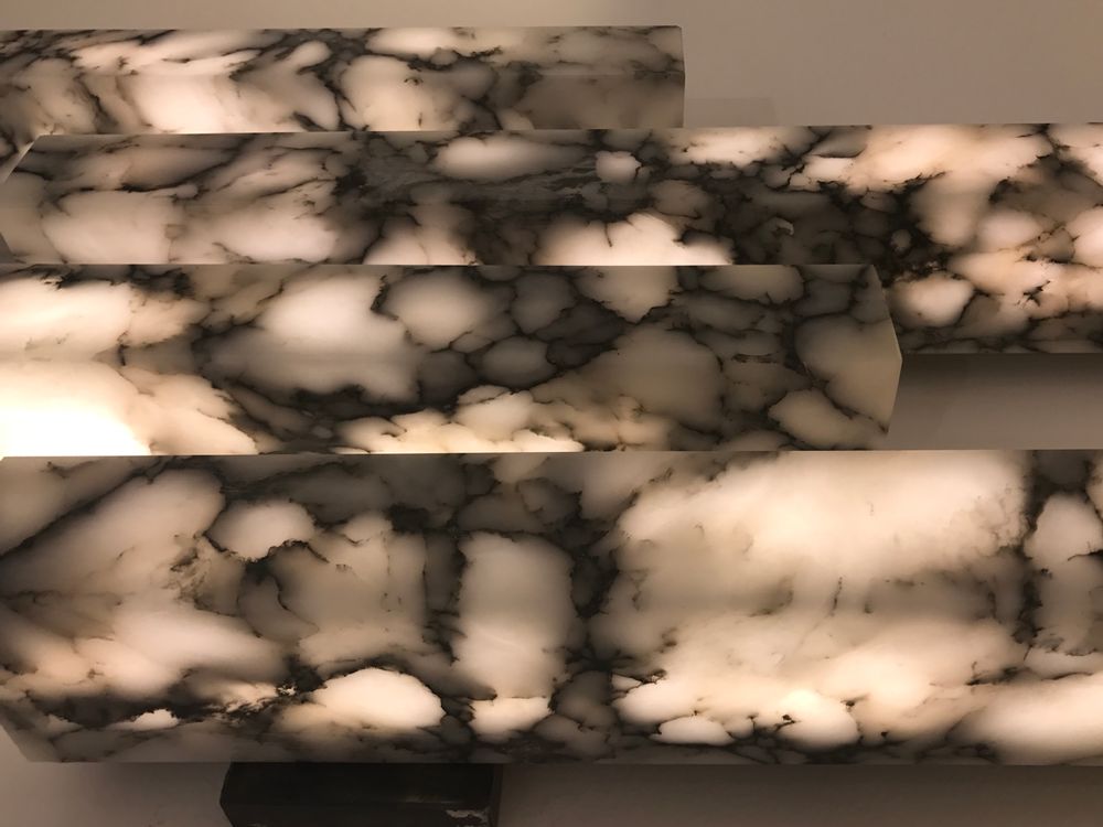 Appliques - Aplique 4 stecche alabastro bardiglio - ROMANO BIANCHI SRL
