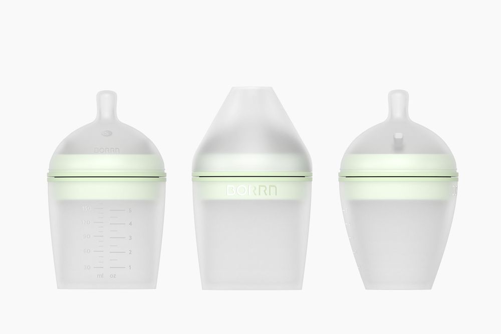 Childcare accessories - BORRN Baby Feeding Bottle (Green color) 150mL with Slow-flow Teat - BORRN (U.K.) LTD.