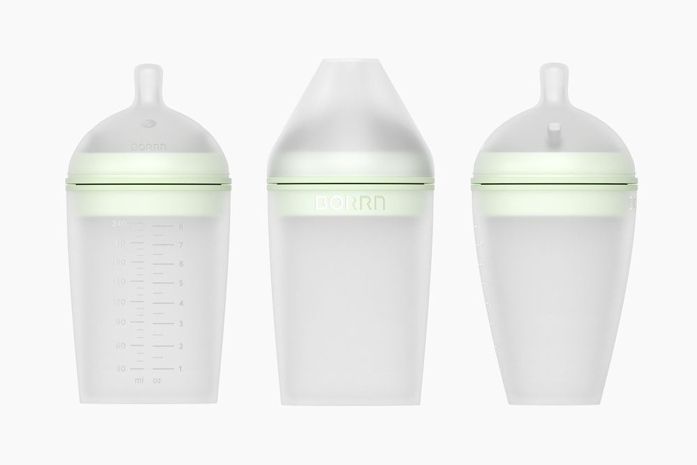 Accessoires pour puériculture - BORRN Baby Feeding Bottle (Green color) 240mL with Medium-flow Teat - BORRN (U.K.) LTD.