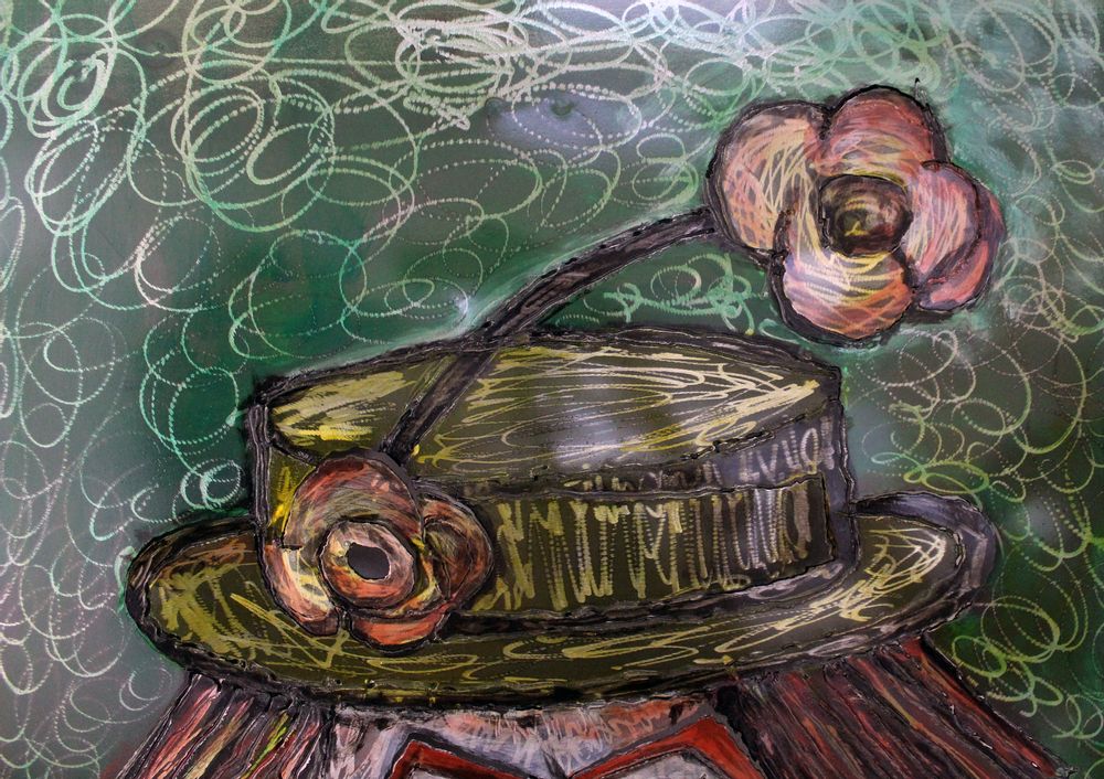 Tableaux - Tableau métal Hommage à Bernard Buffet - Clown Vert - PHILIPPE BUIL SCULPTEUR