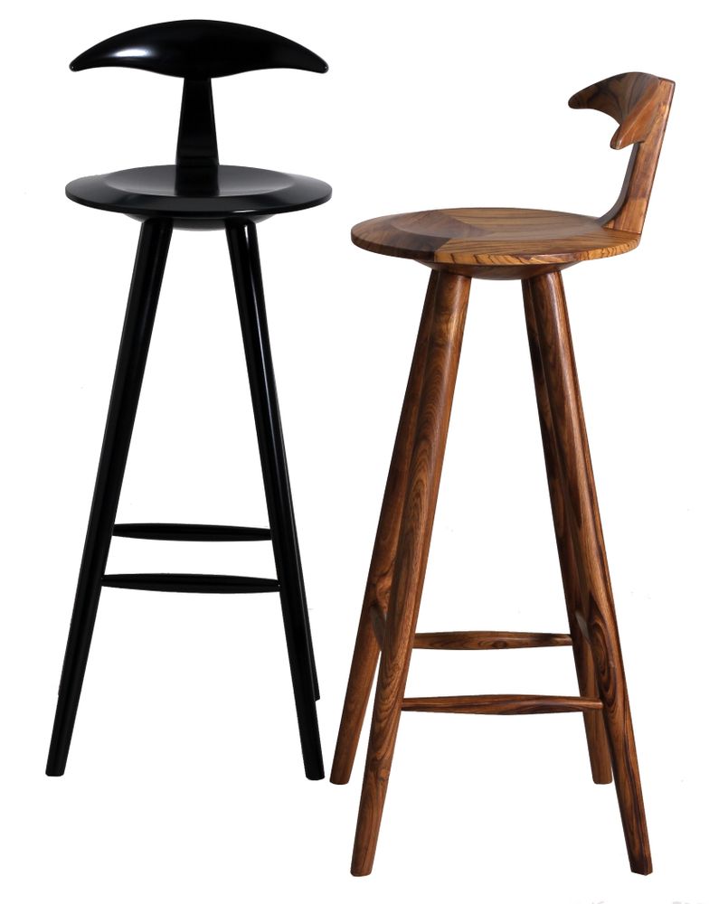 Chairs - Udita: A wooden bar stool - ALANKARAM