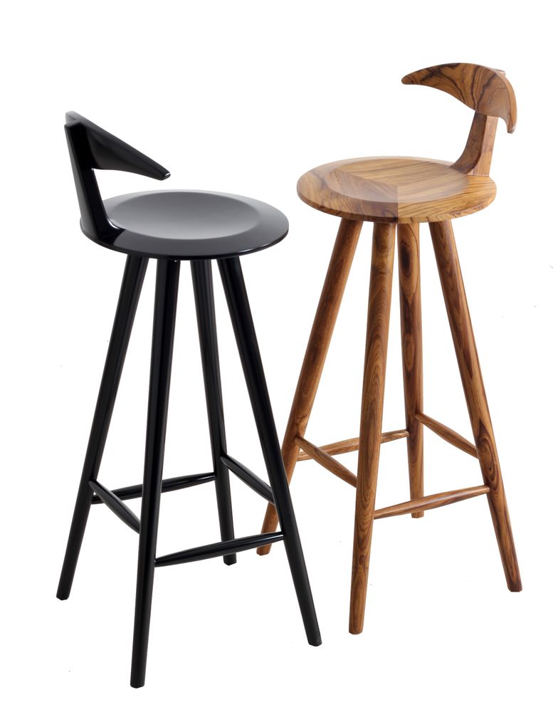 Chairs - Udita: A wooden bar stool - ALANKARAM