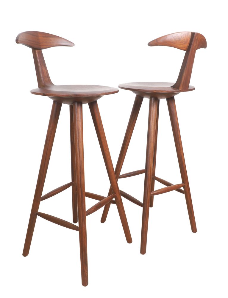 Chairs - Udita: A wooden bar stool - ALANKARAM