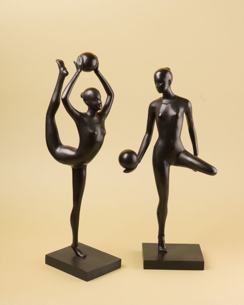 Sculptures, statuettes and miniatures - Bronze dancers on stand - ASIATIDES