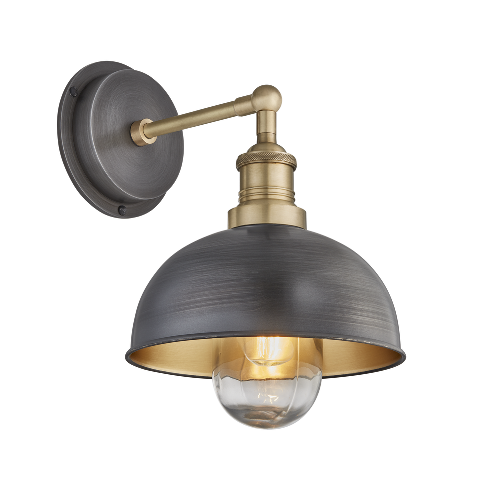 Outdoor wall lamps - Brooklyn Outdoor & Bathroom Dome Wall Light - 8 Inch - INDUSTVILLE