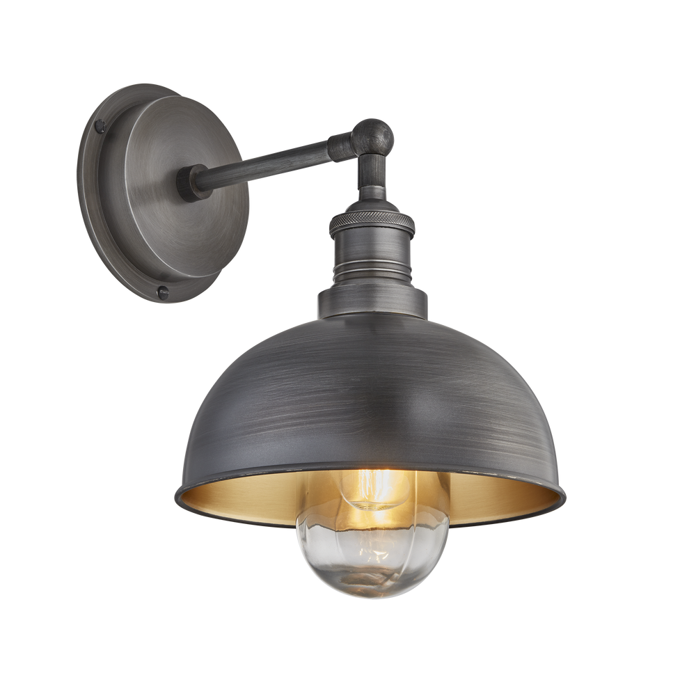Outdoor wall lamps - Brooklyn Outdoor & Bathroom Dome Wall Light - 8 Inch - INDUSTVILLE
