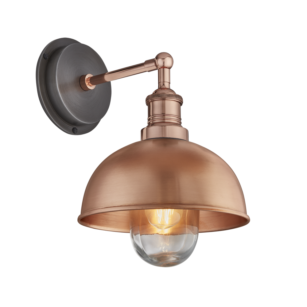 Outdoor wall lamps - Brooklyn Outdoor & Bathroom Dome Wall Light - 8 Inch - INDUSTVILLE