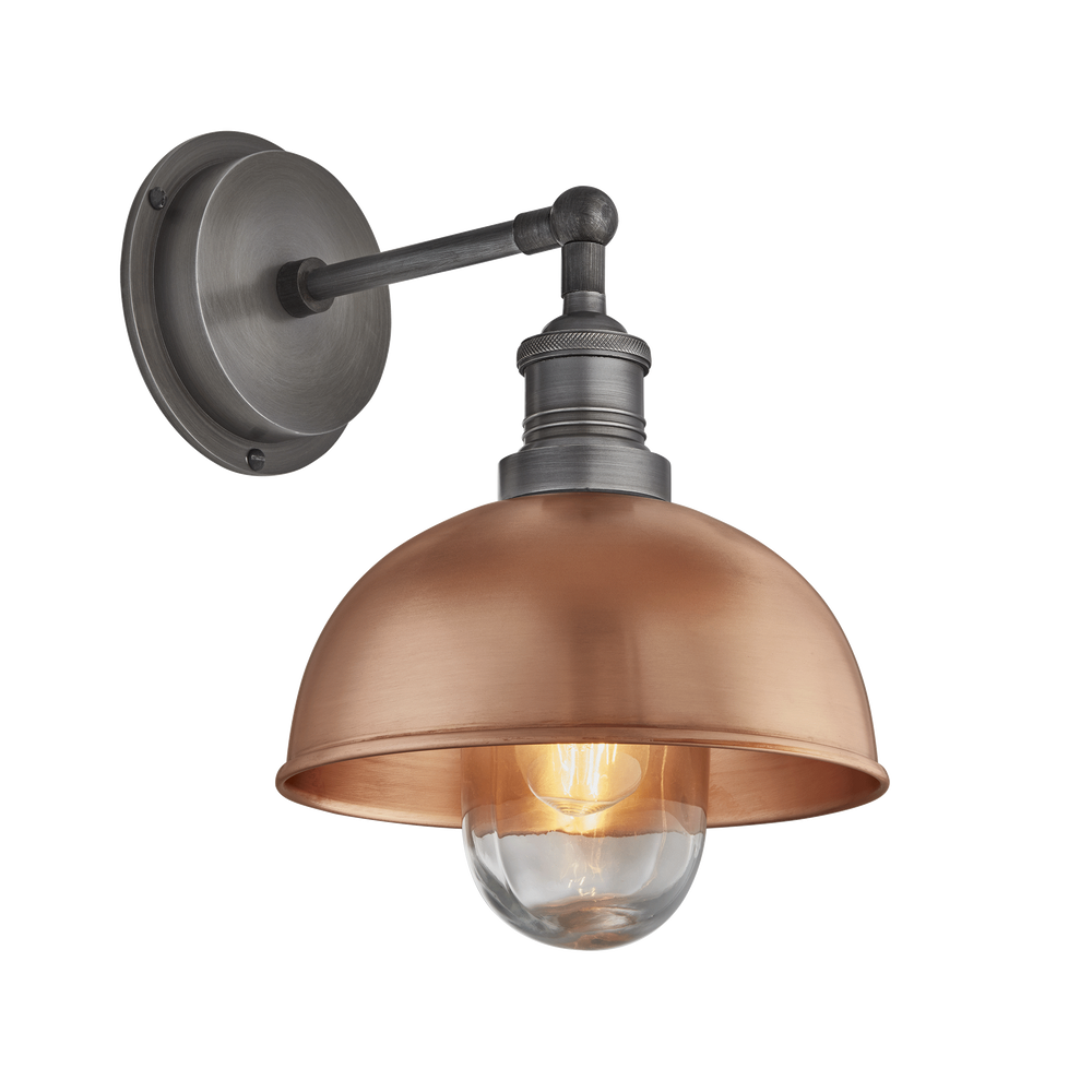 Outdoor wall lamps - Brooklyn Outdoor & Bathroom Dome Wall Light - 8 Inch - INDUSTVILLE