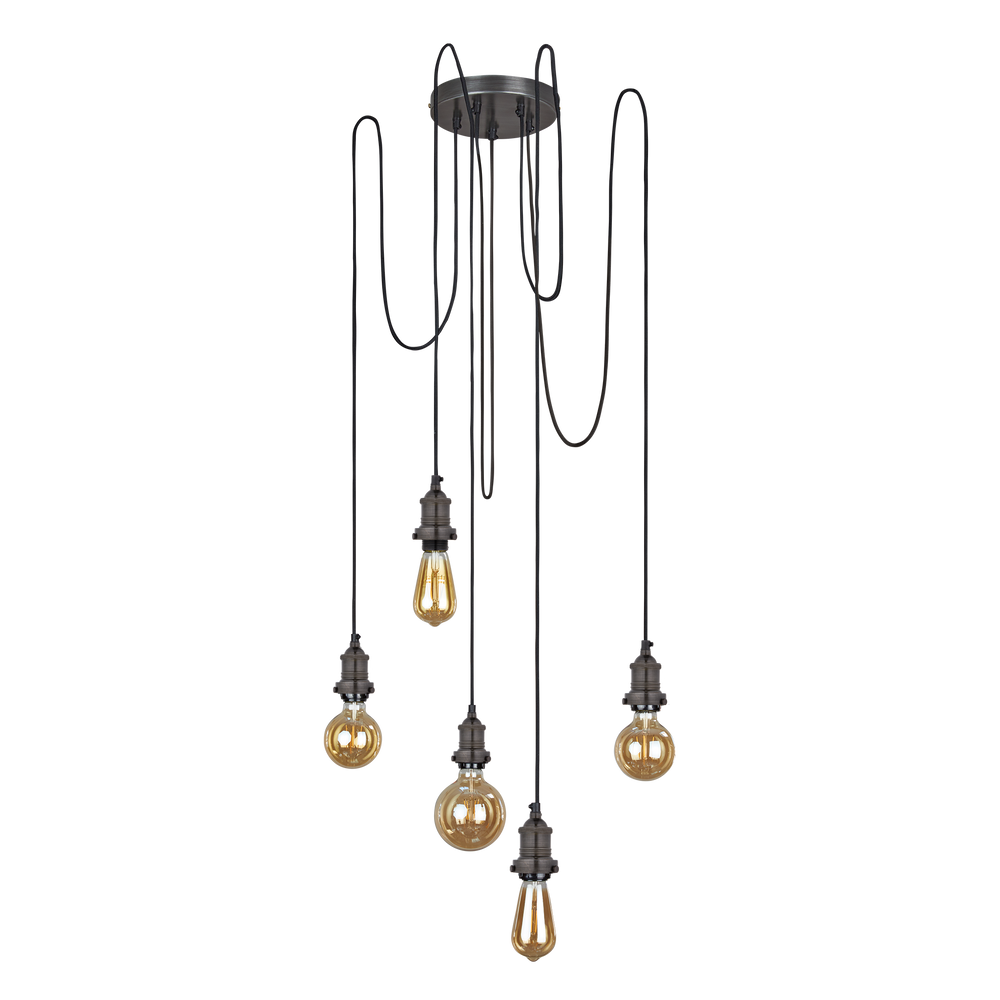 Hanging lights - Brooklyn 5 Wire Pendant - Brass - INDUSTVILLE
