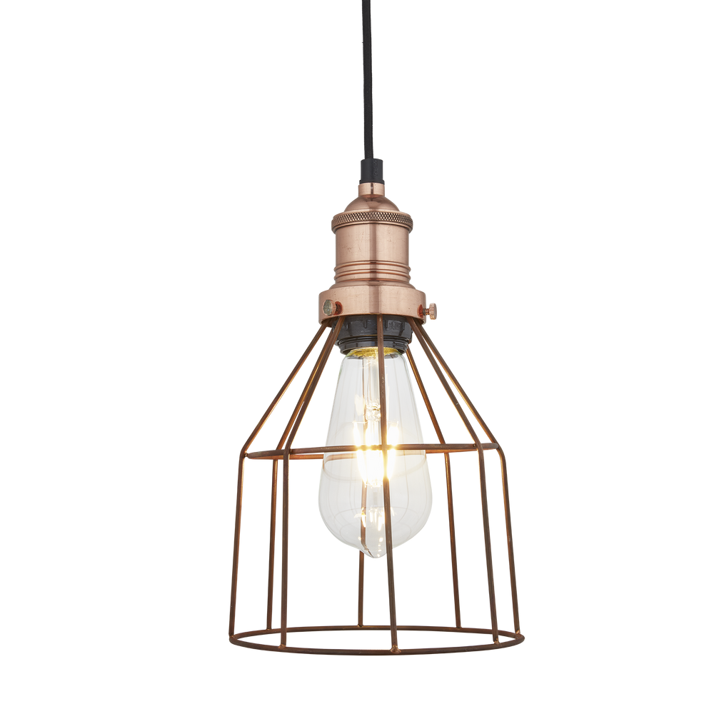 Hanging lights - Brooklyn Metal Cage Pendant - 6 inches - Cone - INDUSTVILLE