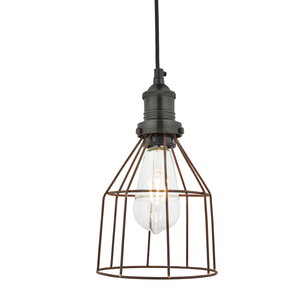 Hanging lights - Brooklyn Metal Cage Pendant - 6 inches - Cone - INDUSTVILLE