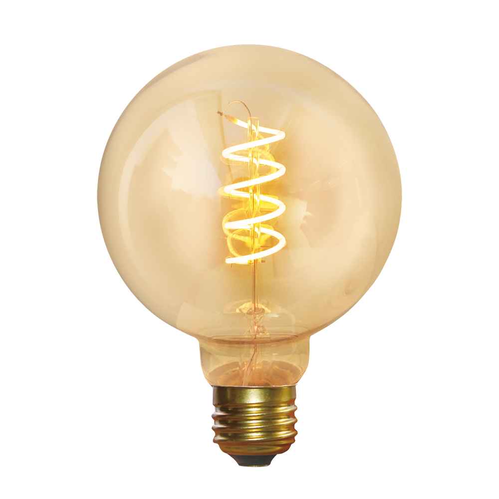 Lightbulbs for indoor lighting - Vintage LED Edison Bulb Old Filament Lamp - 5W E27 Small Globe G95 - INDUSTVILLE