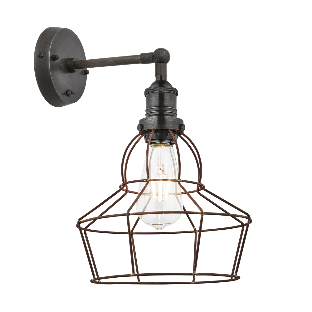 Appliques - Applique murale Brooklyn Wire Cage - 20,3 cm - Rose - INDUSTVILLE