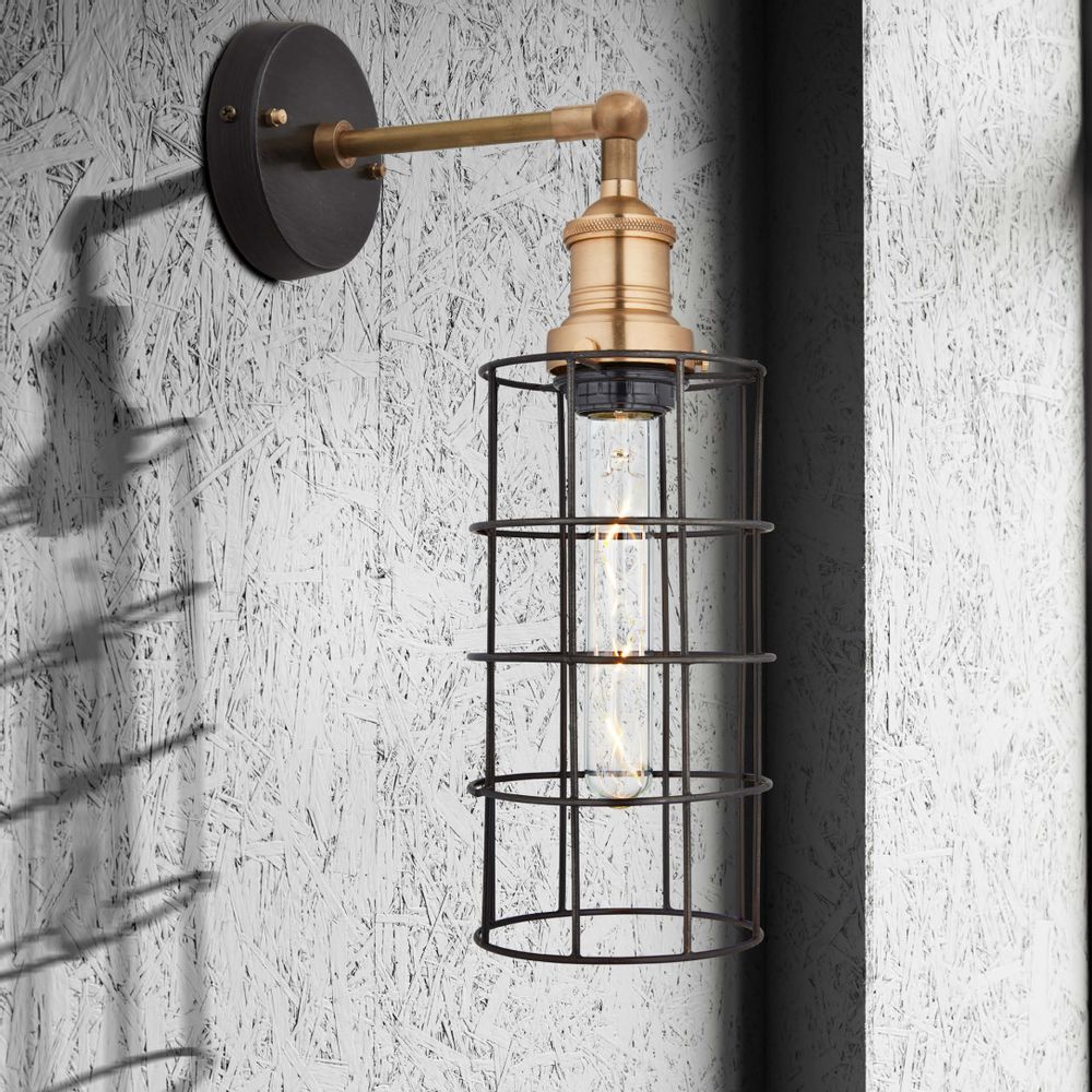 Appliques - Applique murale Brooklyn Wire Cage - 5 pouces - Cylindre - INDUSTVILLE