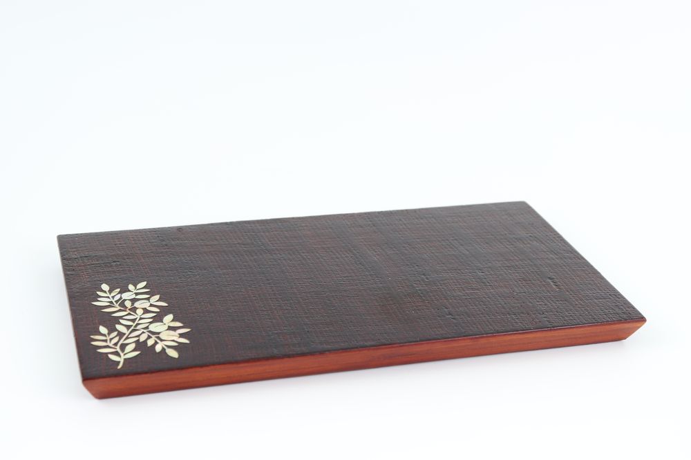 Tea and coffee accessories - Lacquered on Linen Tray with Mother-of-Pearl Inlays - SEOUL COLLECT
