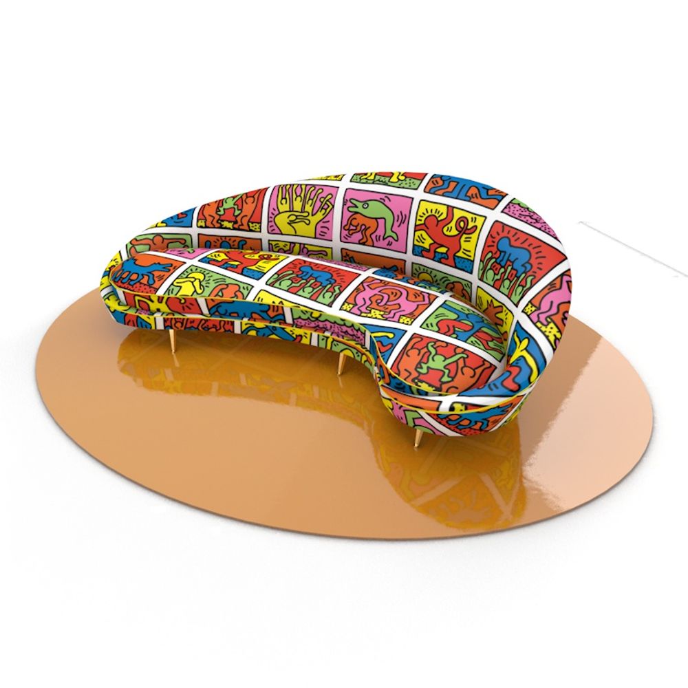 Settees - Sofa Virgule Keith Haring - FAUTEUIL-DESIGNER