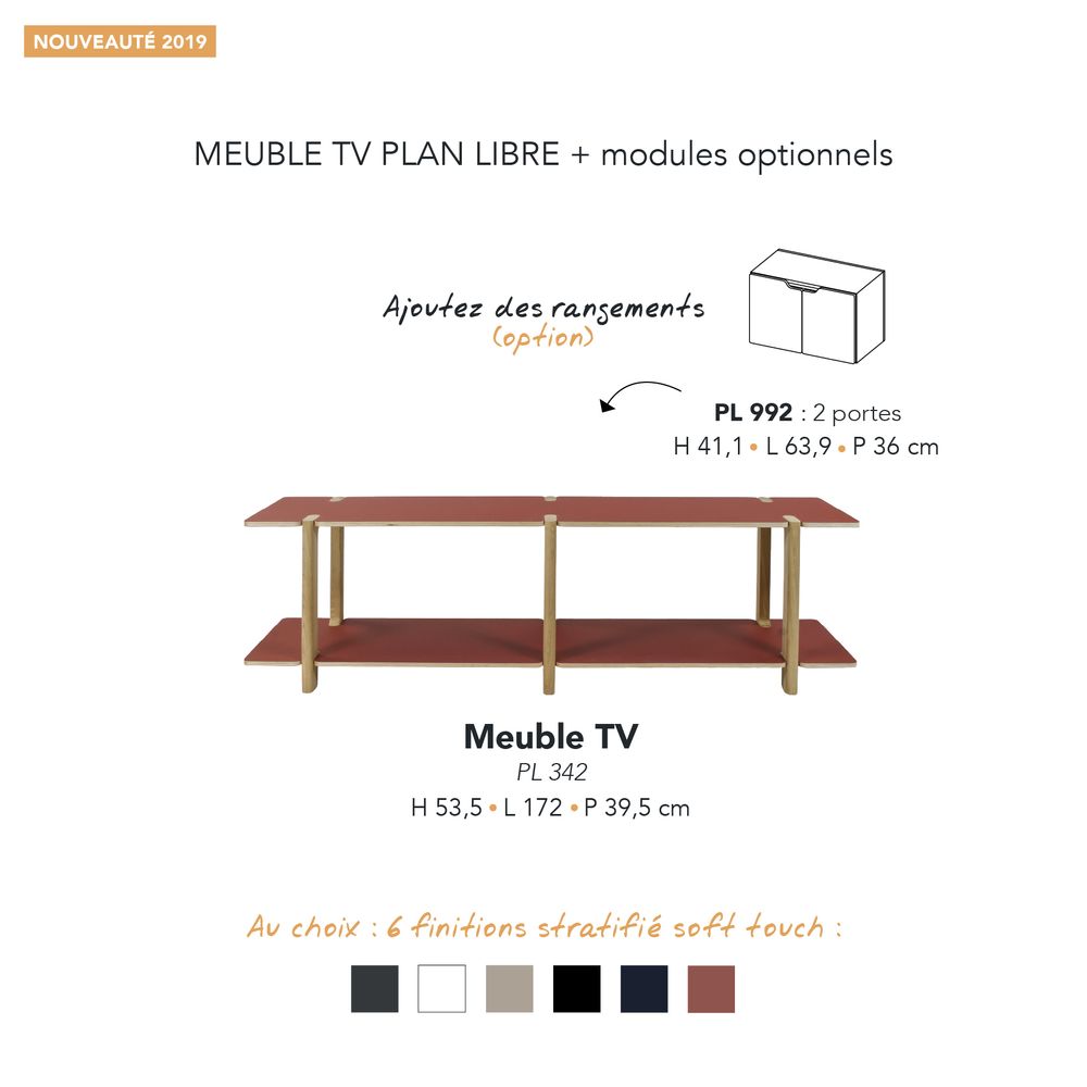 Buffets - MEUBLE TV PLAN LIBRE - MARK - MOBILIER CONTEMPORAIN FRANCAIS