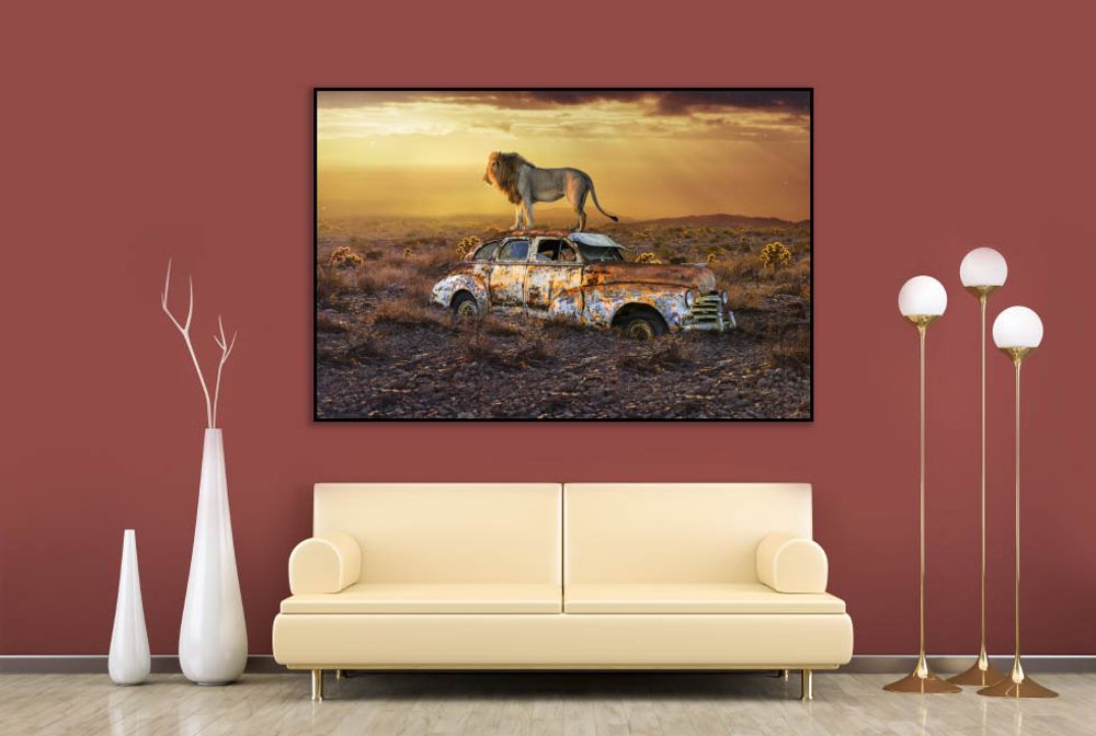 Autres décorations murales - COLORS - Lost Cars Lions - GALLERY VERTICAL