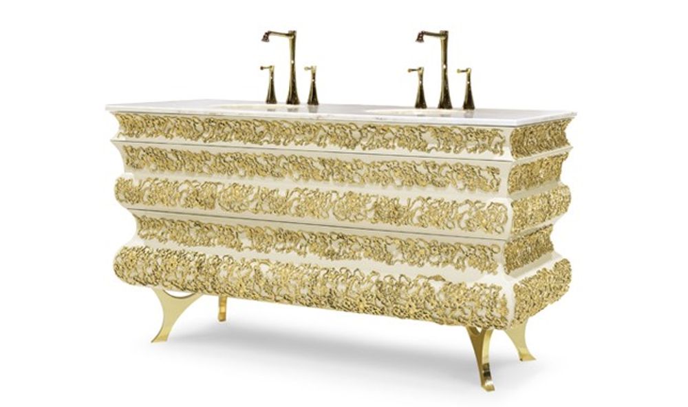 Lave-mains - Crochet Meuble Double Lavabo - MAISON VALENTINA