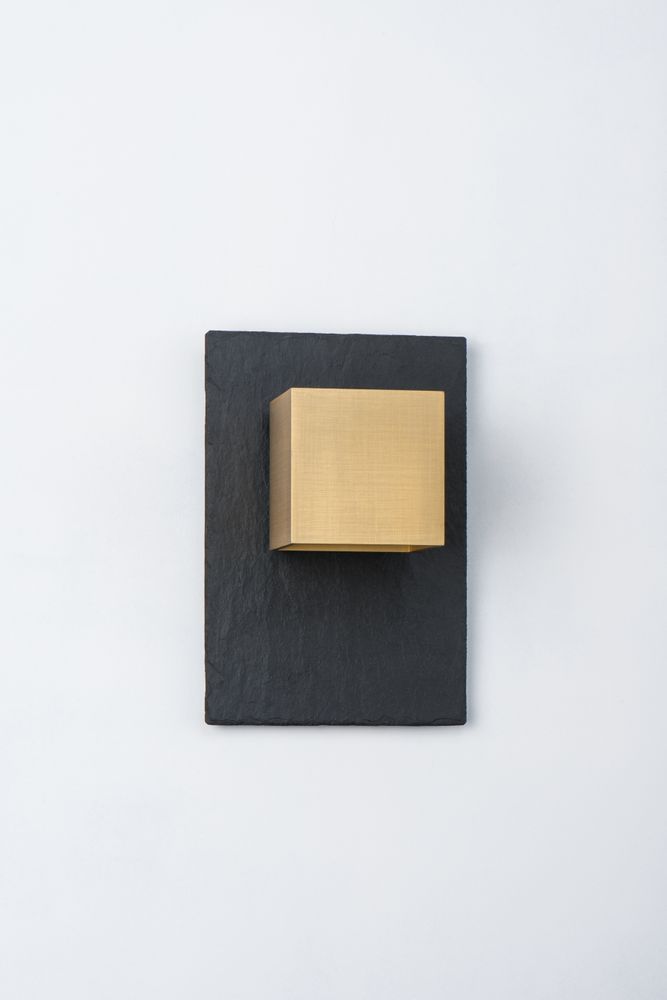 Outdoor wall lamps - CARRÉ SLATE & GOLD - Wall light - HISLE