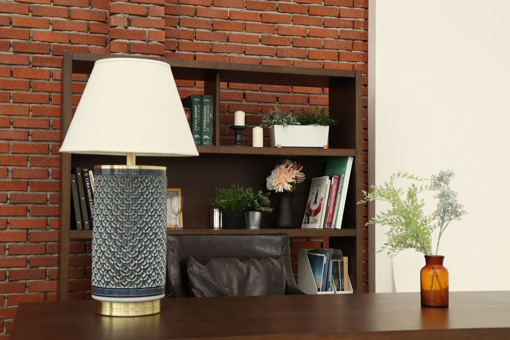 Table lamps - Blue and White Ware Openwork Vase Lamp - SEOUL COLLECT