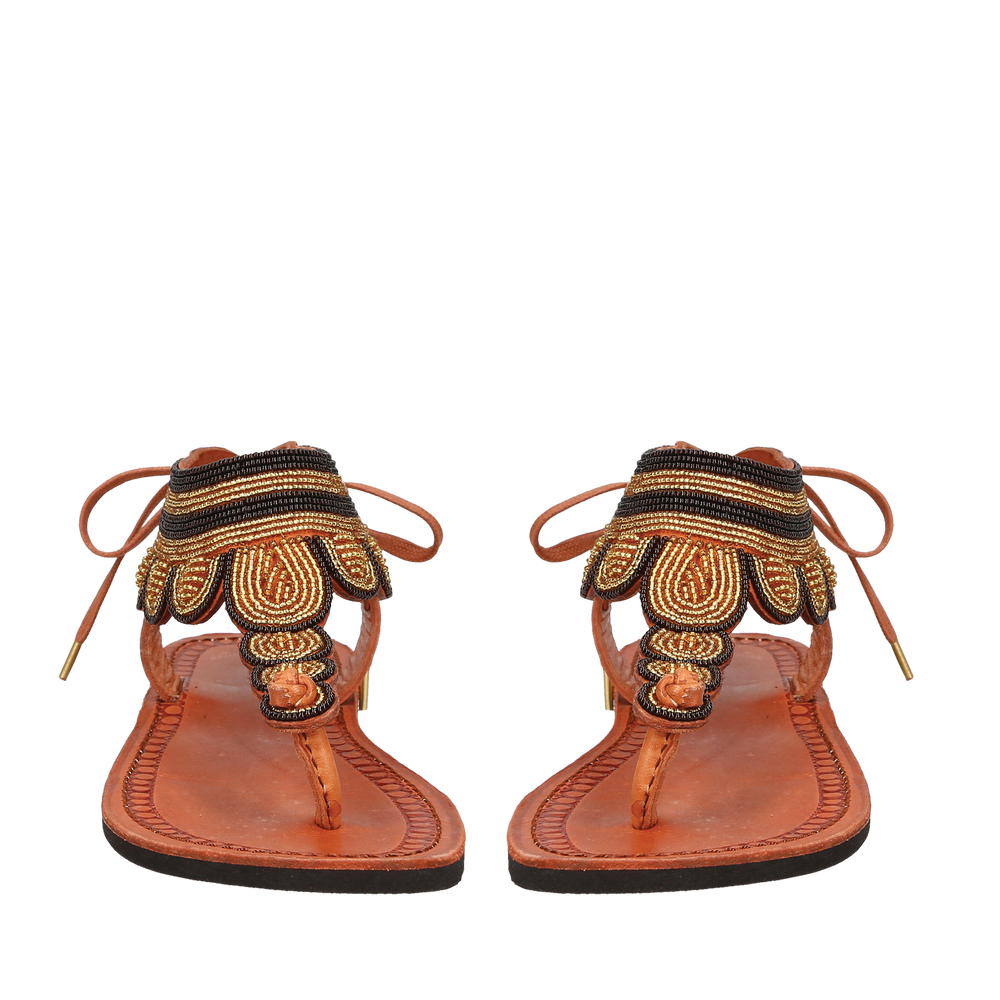 Shoes - LĀ gold and brown chocolate - ISHOLA