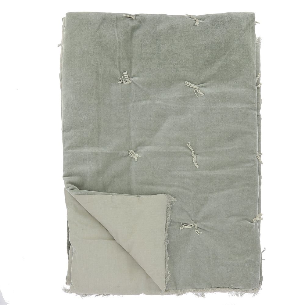 Plaids - Bout de lit en velours de coton Tie & Dye - Shadow - EN FIL D'INDIENNE...