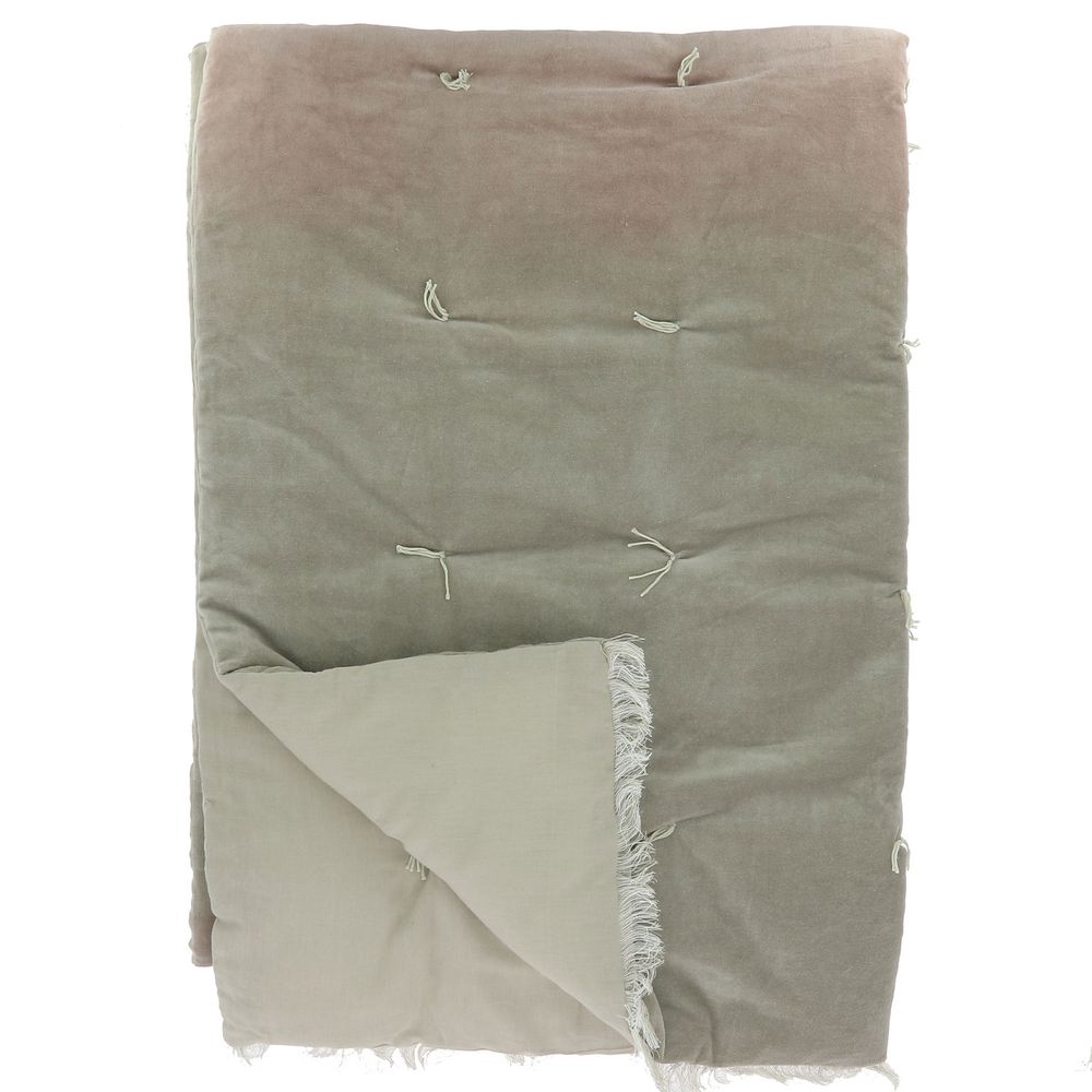Plaids - Bout de lit en velours de coton Tie & Dye - Shadow - EN FIL D'INDIENNE...
