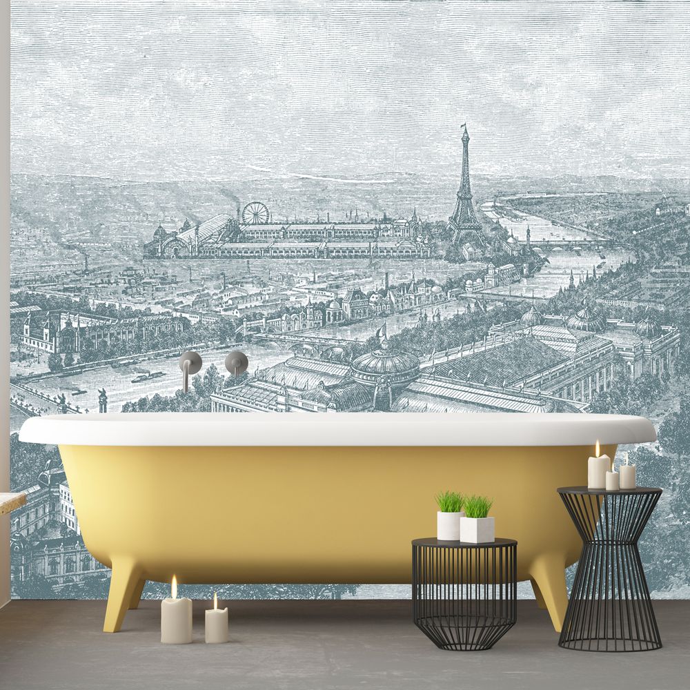Papiers peints - Papier Peint Panoramique Gravure - Paris 1900 - CIMENT FACTORY