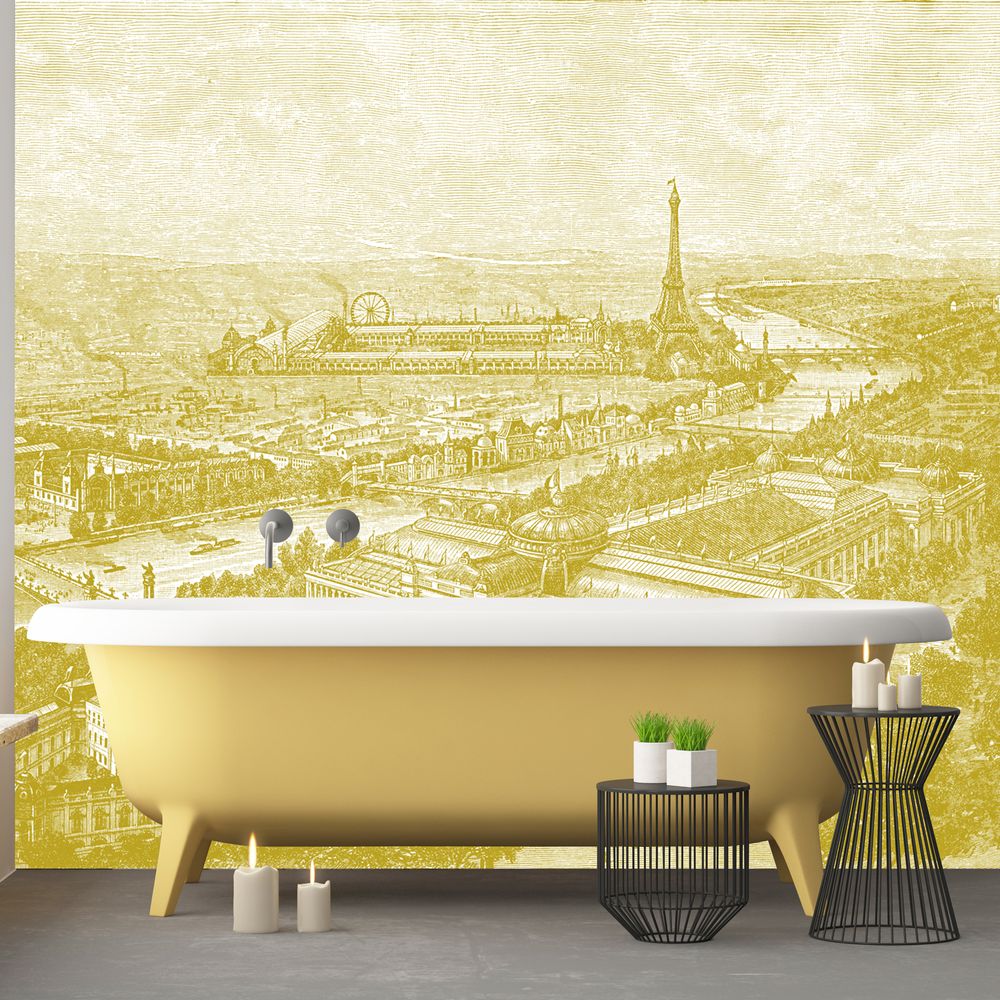Papiers peints - Papier Peint Panoramique Gravure - Paris 1900 - CIMENT FACTORY
