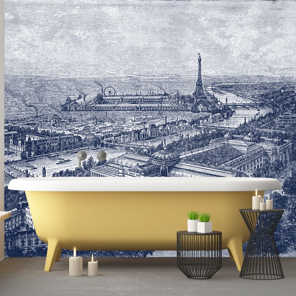 Papiers peints - Papier Peint Panoramique Gravure - Paris 1900 - CIMENT FACTORY