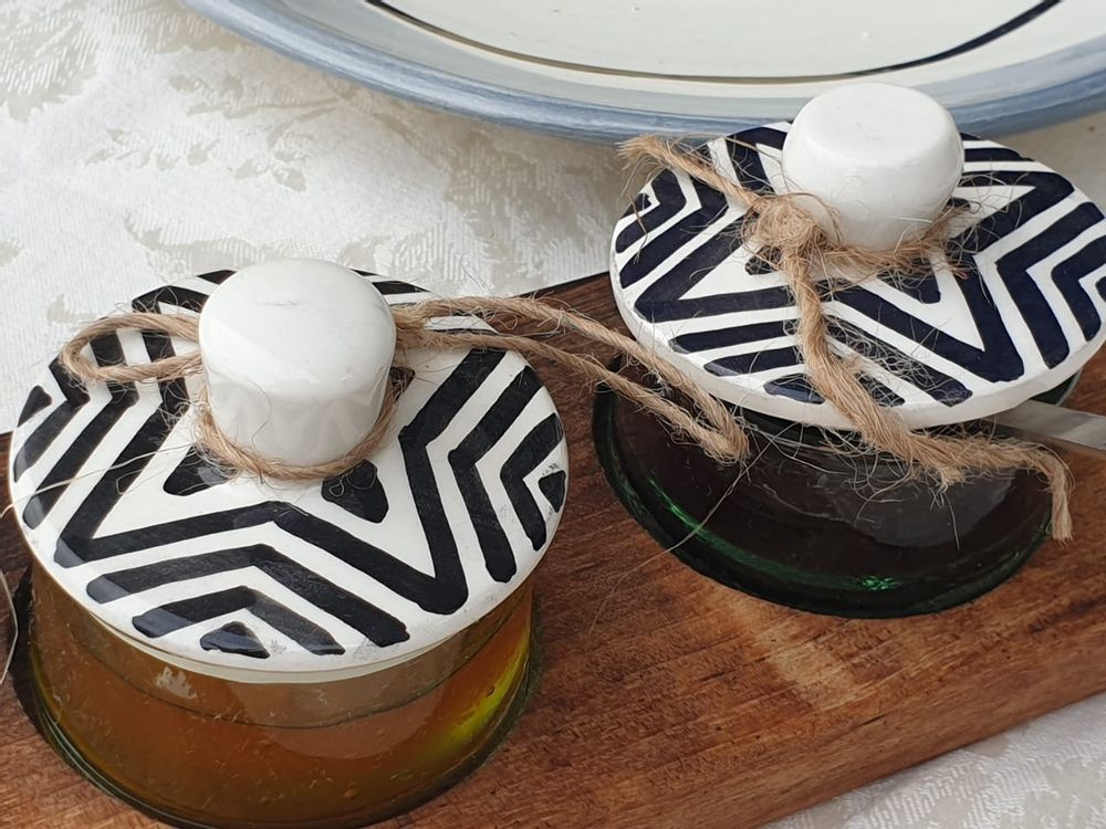Decorative objects - Recycled ramekin with walnut board - ARTINOO