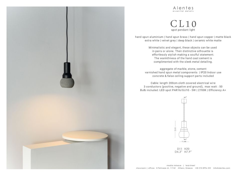 Design objects - CL10 pendant spotlight - ALENTES