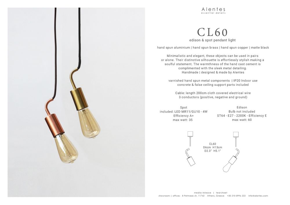 Decorative objects - CL60 Pendant Light | edison & spotlight - ALENTES