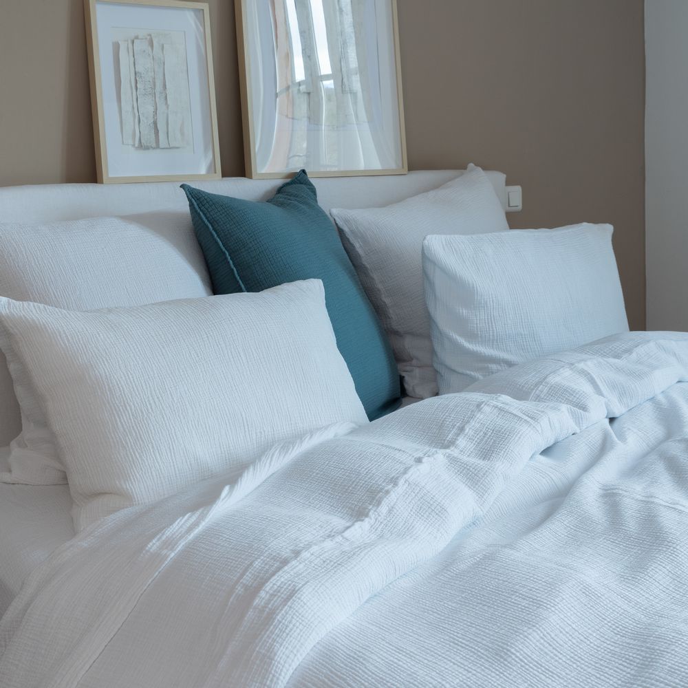 Bed linens - WHITE COTTON GAUZE DUVET COVER - MAISON D'ÉTÉ