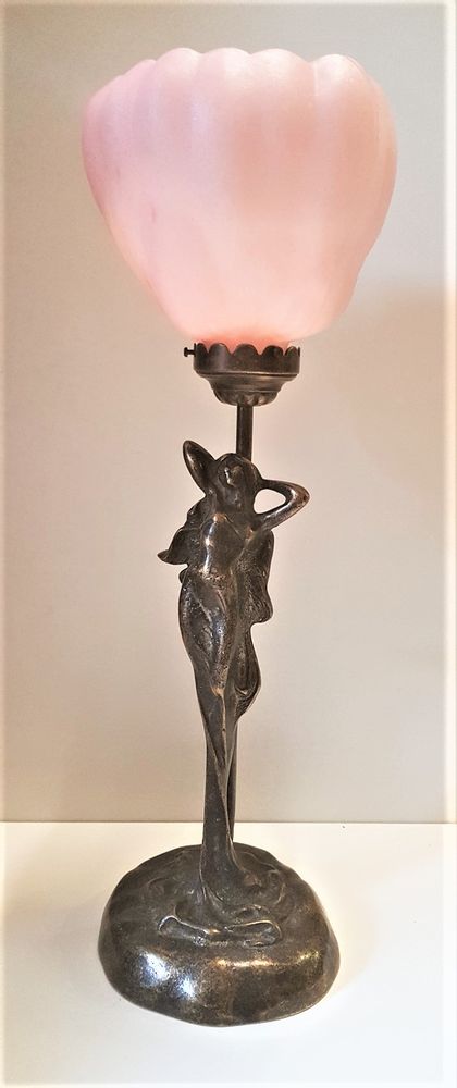 Lampes de table - Lampe en pâte de verre, verre gravé, style Art Nouveau - TIEF