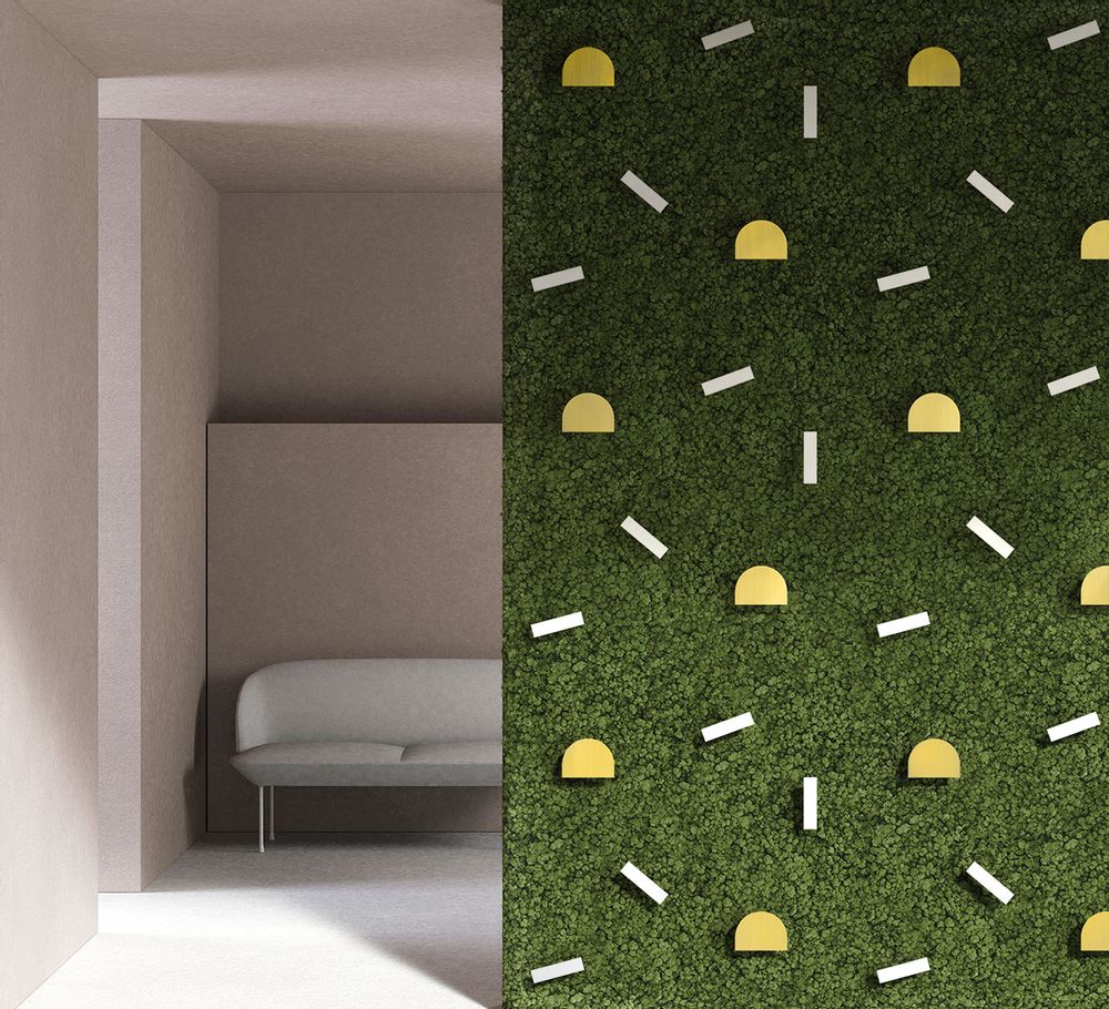 Aménagements pour bureau - Mur vert scintillant - GREEN MOOD