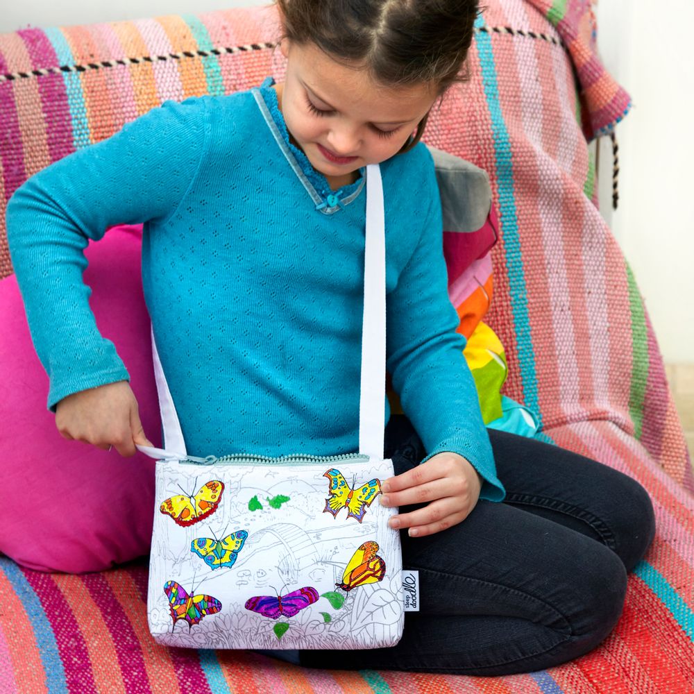 Children's bags and backpacks - colour-in butterfly crossbody bag - EATSLEEPDOODLE