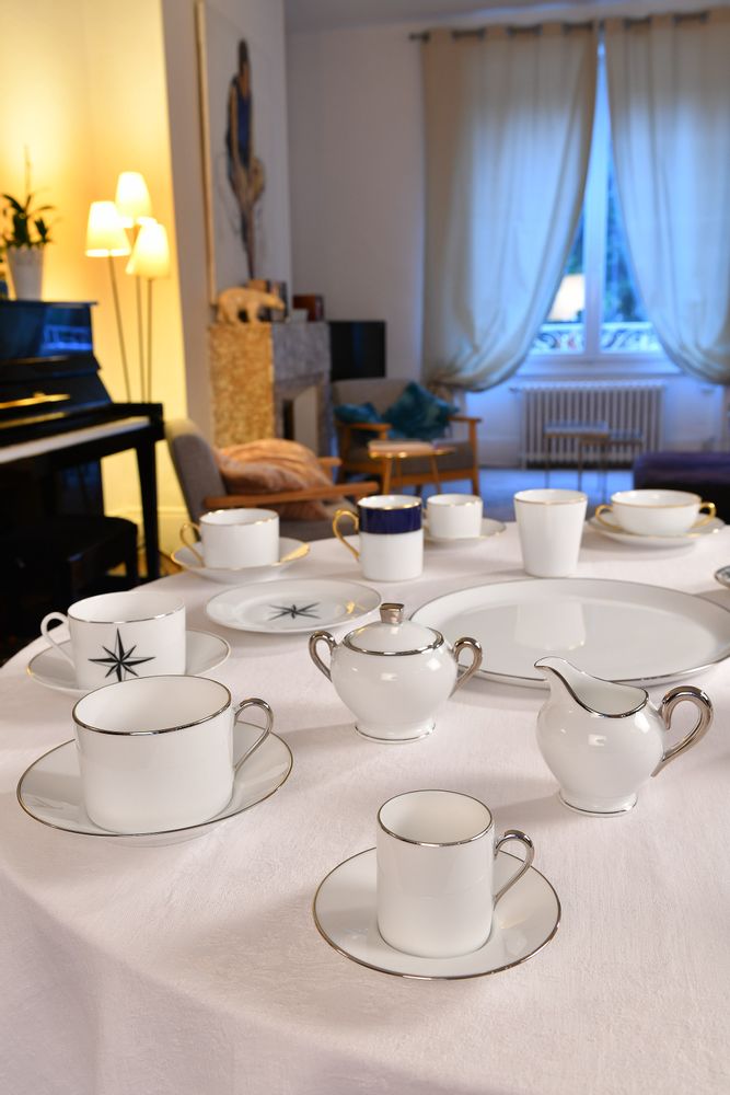 Mugs - The brilliant platinum ELEGANCE tea cup & saucer - ALAIN BABULE