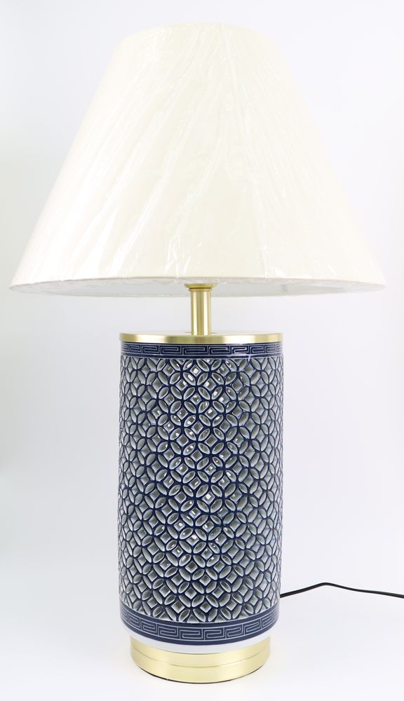Table lamps - Blue and White Ware Openwork Vase Lamp - SEOUL COLLECT